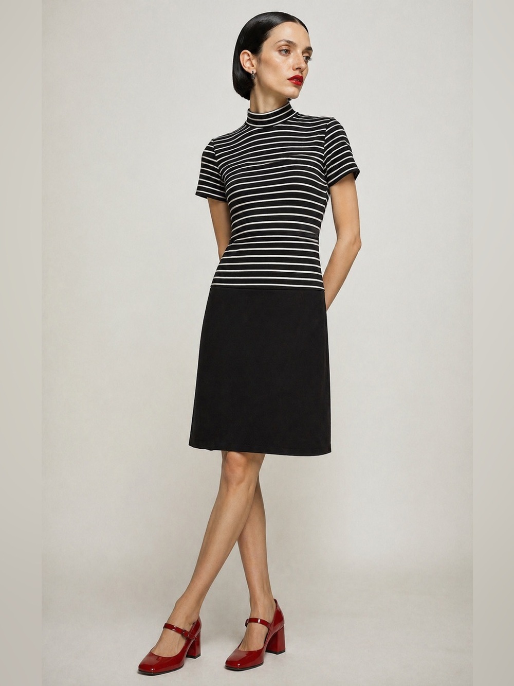 Vintage 60s jacket and striped contrasty sheath dress. Large - Picture 6 of 9